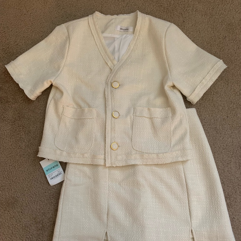 Storets 2 Piece Jacket And Skort Tweed Set